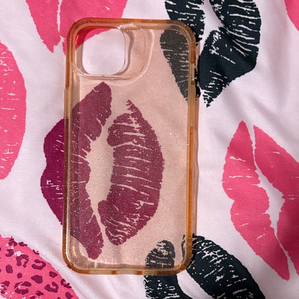 Stylish Pink Lip Print Phone Case